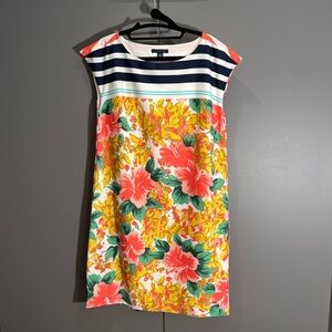 Tommy Hilfiger Dress Hibiscuses and Stripes lined